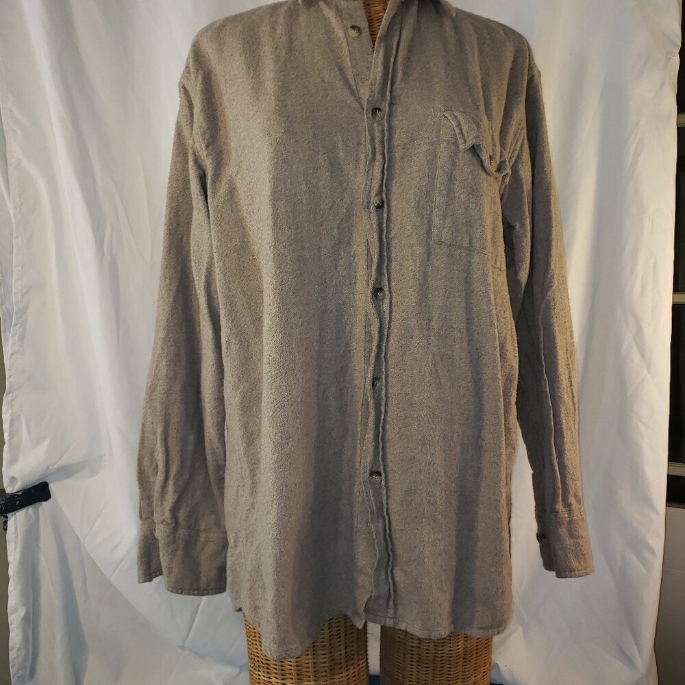Junction West Men's Taupe Cotton Flannel-like Shirt, Size M